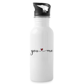 You and me - Water bottle with straw - white - Right