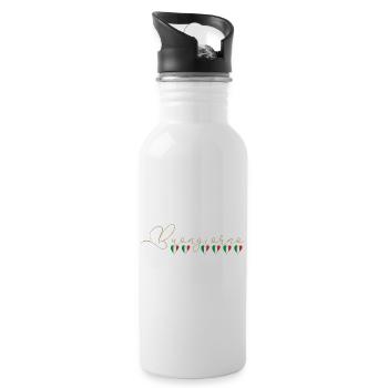 Italien mit Herz  - Trinkflasche mit integriertem Trinkhalm - Weiß - Rechts