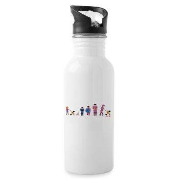 From pram to firefighter - Water bottle with straw - white - Right
