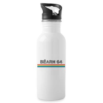 Bearni 64 T-Shirt Cadeau Humour - Gourde avec paille intégrée - blanc - Droite