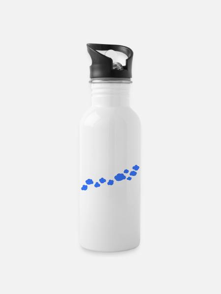 Woken Linie - Trinkflasche mit integriertem Trinkhalm - Weiß