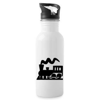 Lokomotive - Trinkflasche mit integriertem Trinkhalm - Weiß - Rechts