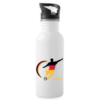 Fußballspieler Germany - Trinkflasche mit integriertem Trinkhalm - Weiß - Rechts