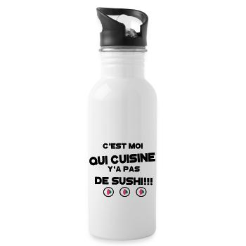 y'a pas de sushi 5 - Gourde avec paille intégrée - blanc - Droite