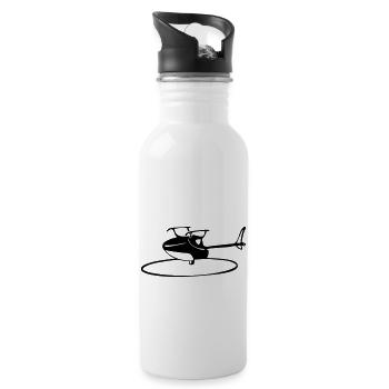 helicopter_inverted - Trinkflasche mit integriertem Trinkhalm - Weiß - Rechts