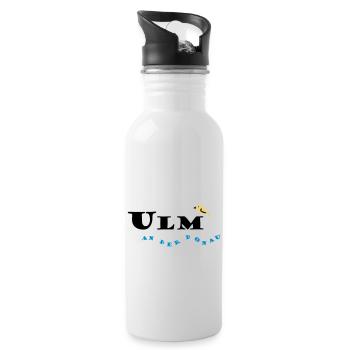 Ulm - Trinkflasche mit integriertem Trinkhalm - Weiß - Rechts