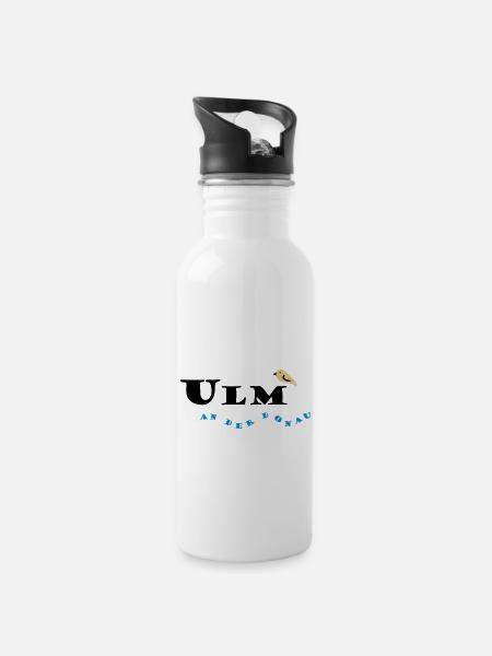 Ulm - Water bottle with straw - white