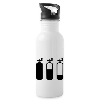 tauchen - Trinkflasche mit integriertem Trinkhalm - Weiß - Rechts