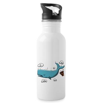 Save Whales - Gourde avec paille intégrée - blanc - Droite