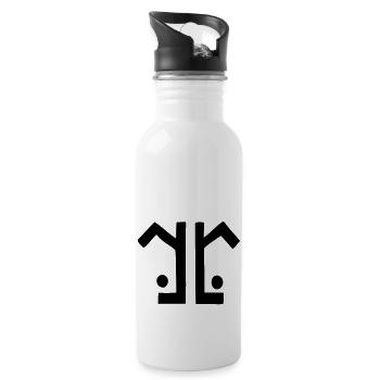 logo gerade klein - Trinkflasche mit integriertem Trinkhalm - Weiß - Rechts