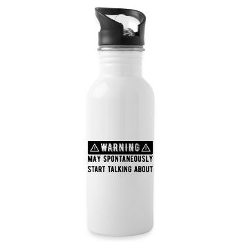 warning - Trinkflasche mit integriertem Trinkhalm - Weiß - Rechts