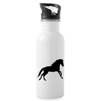 Pferd - Trinkflasche mit integriertem Trinkhalm - Weiß - Rechts