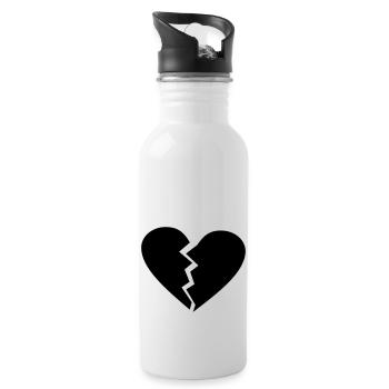 love broken heart - Trinkflasche mit integriertem Trinkhalm - Weiß - Rechts