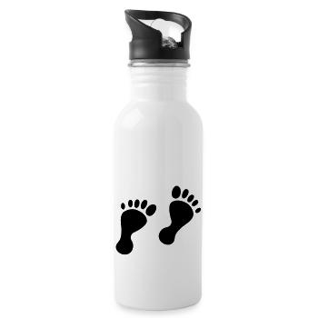 baby feet - Water bottle with straw - white - Right