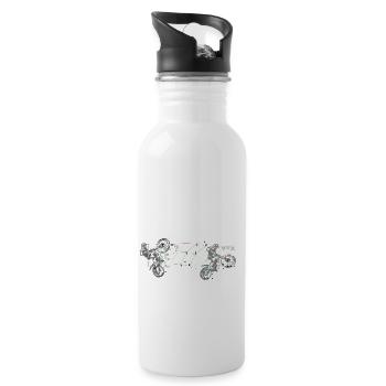 Think before Trial? - Trinkflasche mit integriertem Trinkhalm - Weiß - Rechts
