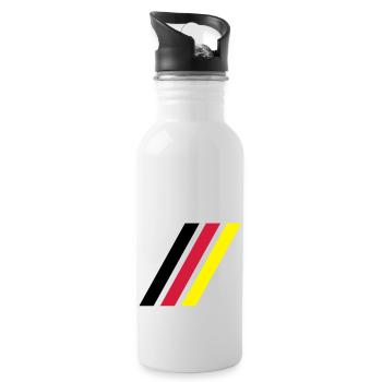 german stripe flag - Trinkflasche mit integriertem Trinkhalm - Weiß - Rechts
