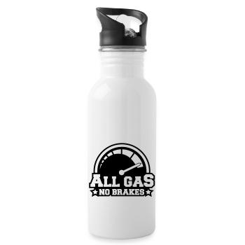 all_gas_no_brakes_c1 - Trinkflasche mit integriertem Trinkhalm - Weiß - Rechts