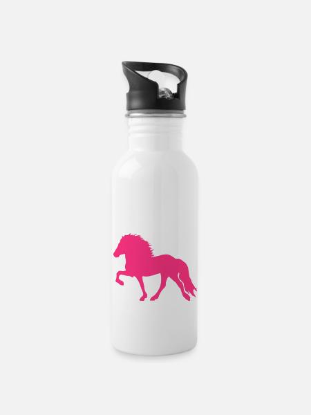 Tölter - Trinkflasche mit integriertem Trinkhalm - Weiß