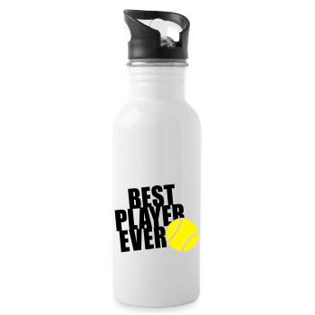 BEST TENNIS PLAYER EVER 2C - Water bottle with straw - white - Right