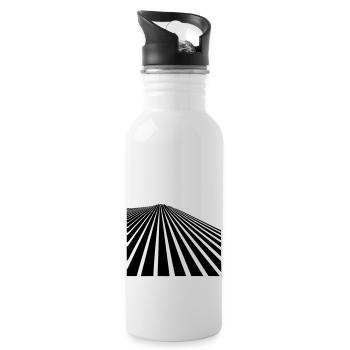 lines - Water bottle with straw - white - Right