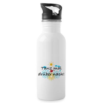 Dancing Cool Sayings Humor Disco Fitness Party - Water bottle with straw - white - Right