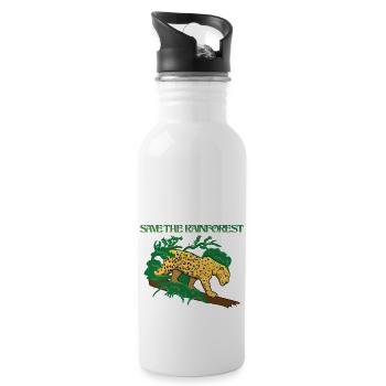 Protect the rainforest - Water bottle with straw - white - Right