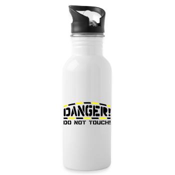 danger_do_not_touch_t2 - Gourde avec paille intégrée - blanc - Droite