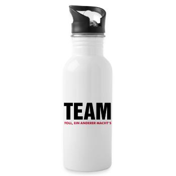 great team makes another's crew team player - Water bottle with straw - white - Right