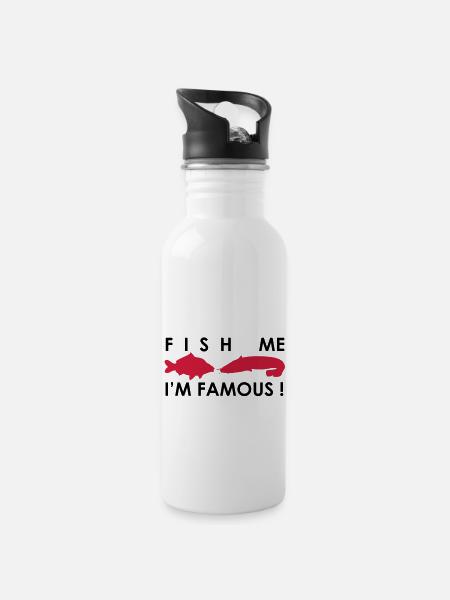 Fish Me I'm Famous ! - Gourde avec paille intégrée - blanc