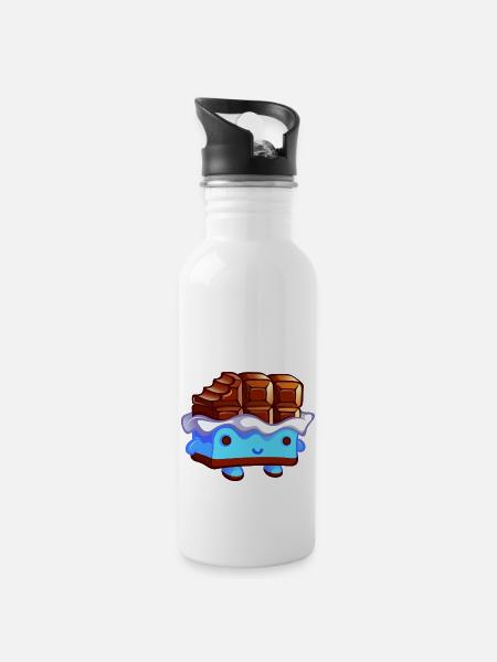 Chocolator.png - Gourde avec paille intégrée - blanc