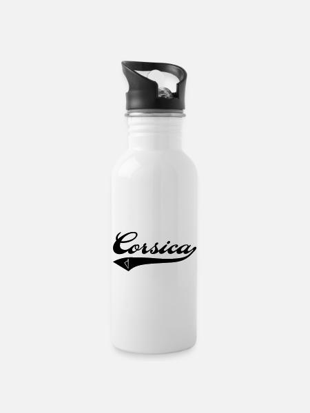 Corsica Team - Gourde avec paille intégrée - blanc