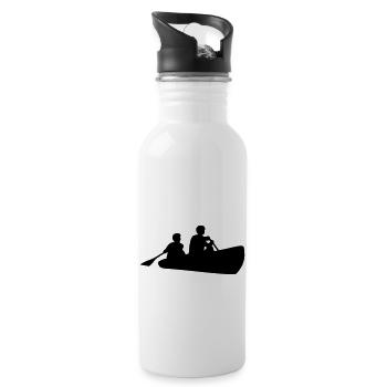 canoe canoeing - Water bottle with straw - white - Right