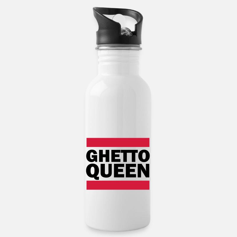 Ghetto Queen - Gourde avec paille intégrée - blanc