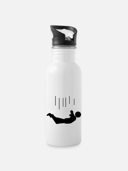 fliegen - Trinkflasche mit integriertem Trinkhalm - Weiß