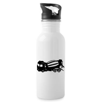 LKW Fahrmischer - Trinkflasche mit integriertem Trinkhalm - Weiß - Rechts