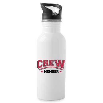 Cool Crew Member Logo Design - Gourde avec paille intégrée - blanc - Droite