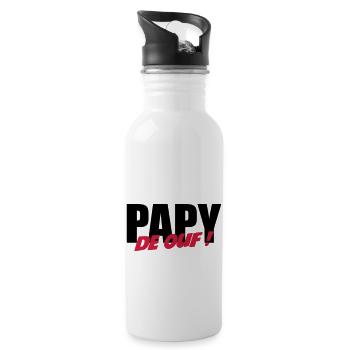 Papy de ouf ! - Gourde avec paille intégrée - blanc - Droite