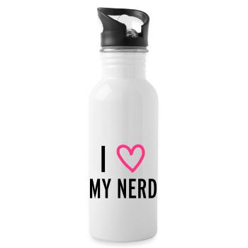 Nerd - Gourde avec paille intégrée - blanc - Droite
