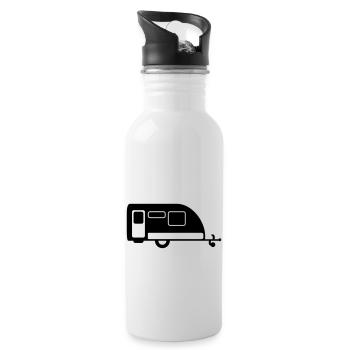 camp , camping, camping , caravan, trekking , hiki - Trinkflasche mit integriertem Trinkhalm - Weiß - Rechts
