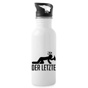 der_letzte_fu1 - Trinkflasche mit integriertem Trinkhalm - Weiß - Rechts