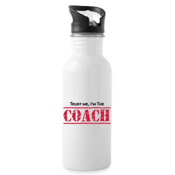 Trust me, I'm the COACH, any colours - Trinkflasche mit integriertem Trinkhalm - Weiß - Rechts