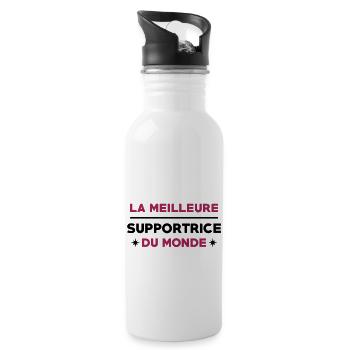 Supporter / Supportrice / Sport / Supporteur - Gourde avec paille intégrée - blanc - Droite
