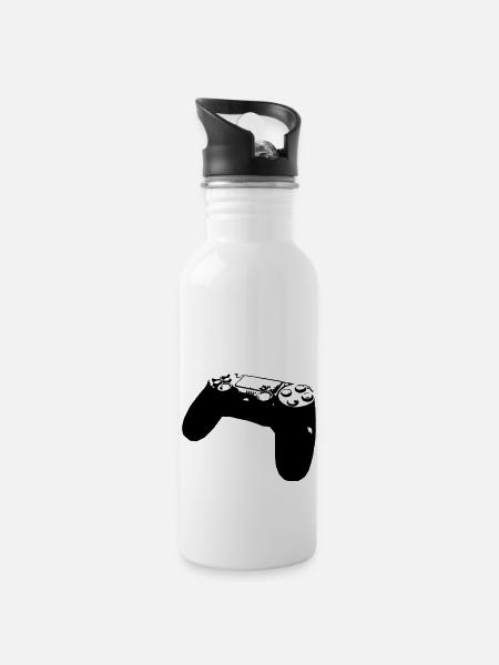 Controller - Trinkflasche mit integriertem Trinkhalm - Weiß