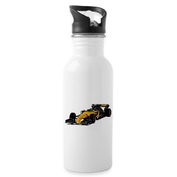 Racecar - Rennauto - Trinkflasche mit integriertem Trinkhalm - Weiß - Rechts