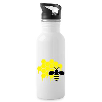 honey_wespe_01 - Trinkflasche mit integriertem Trinkhalm - Weiß - Rechts
