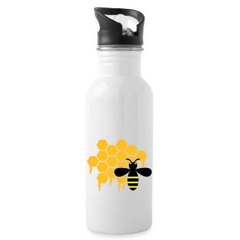 honey_wespe_02 - Trinkflasche mit integriertem Trinkhalm - Weiß - Rechts