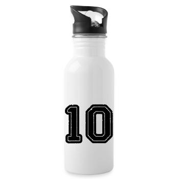 10 - Trinkflasche mit integriertem Trinkhalm - Weiß - Rechts