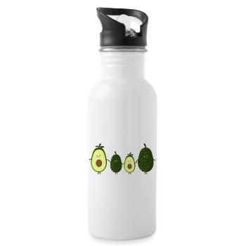 Famille d'avocat - Gourde avec paille intégrée - blanc - Droite