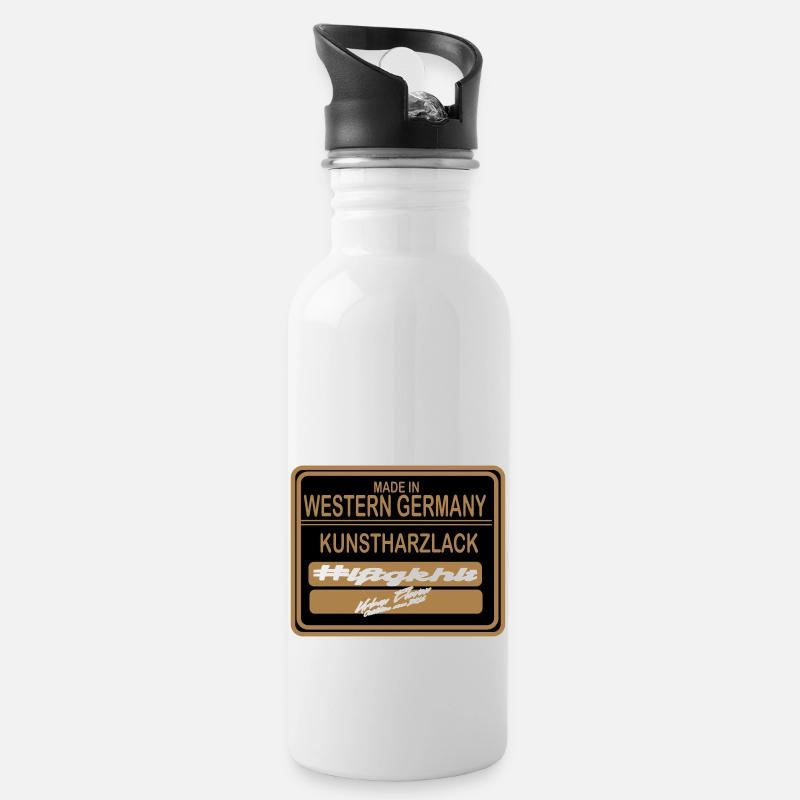 Made In Western Germany - Trinkflasche mit integriertem Trinkhalm - Weiß