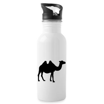 Camel Silhouette - Water bottle with straw - white - Right